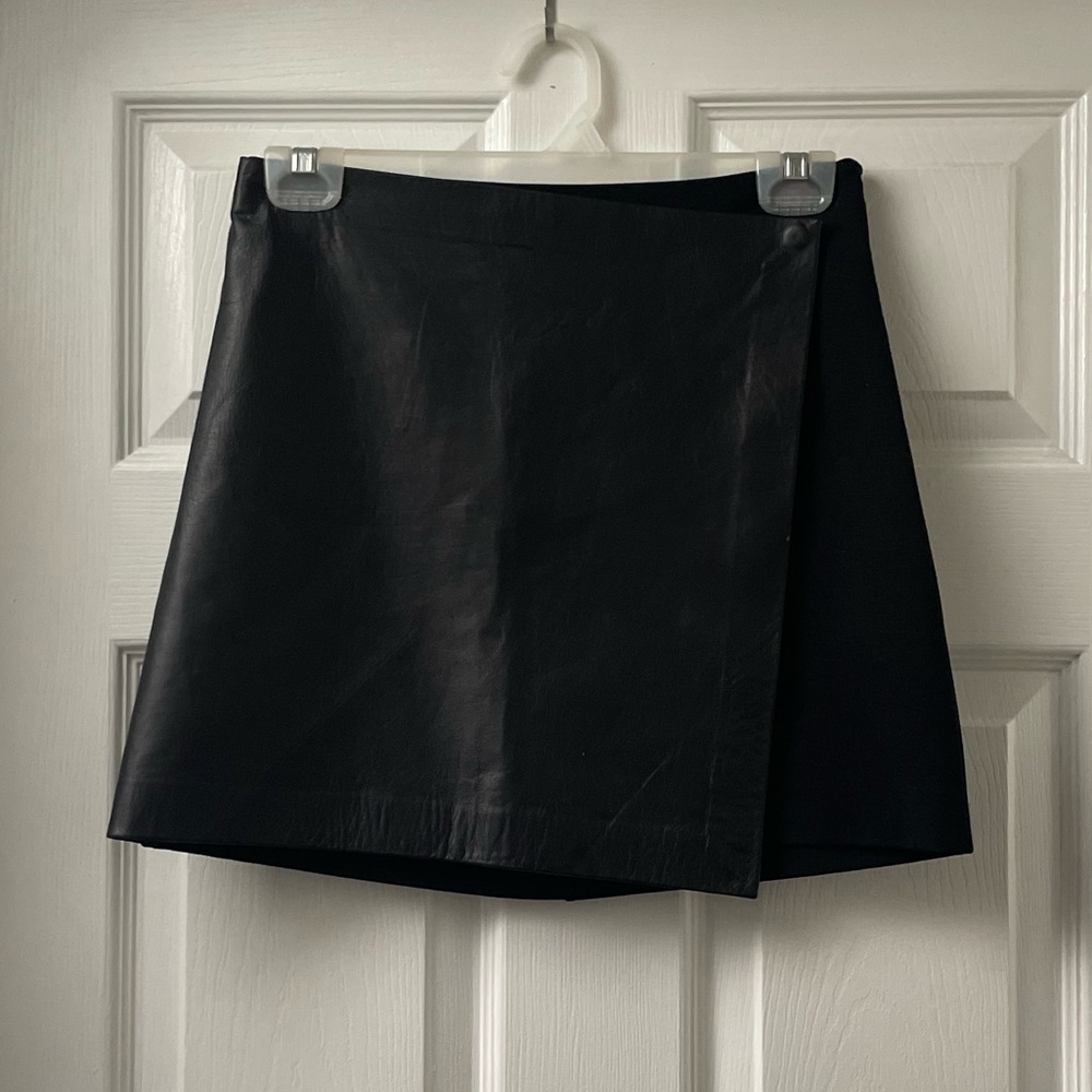 Theory Leather Skirt